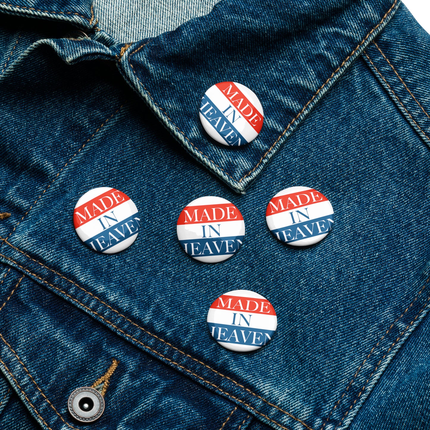 Set of pin buttons